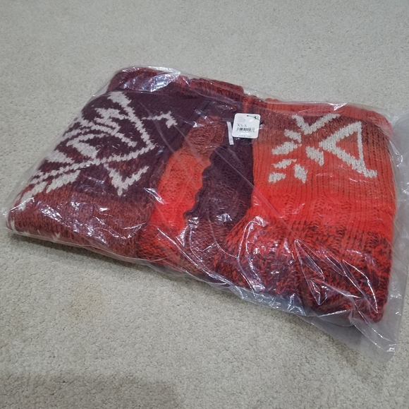 Free People Flury Cardigan Wool Blend Longline Open Front Cider Combo XS/S NWT - Picture 7 of 12